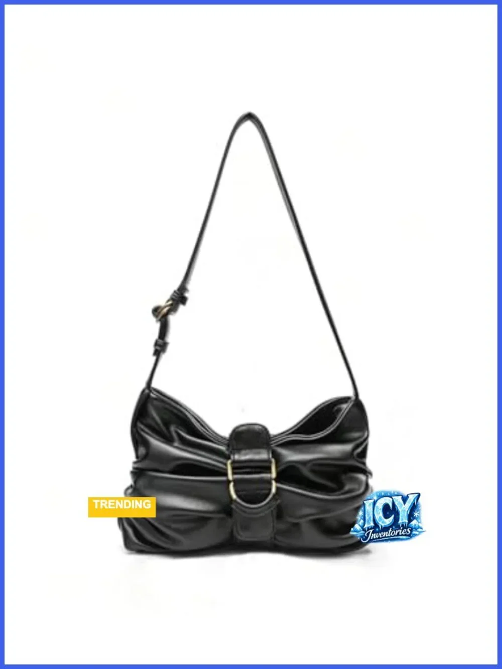 Y2K Ruched Hobo Shoulder Bag Faux Leather Vintage Punk Purse